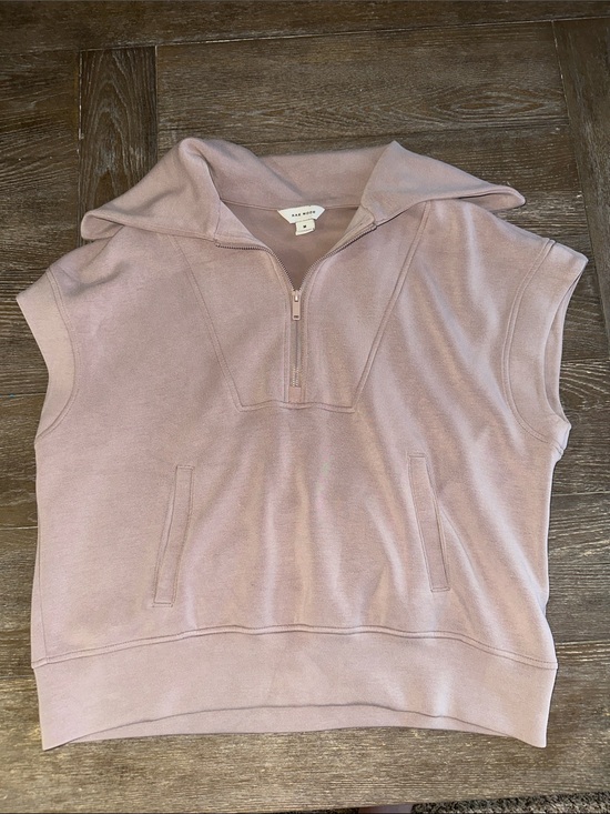 rae mode Sweaters - Rae Mode Sleeveless Half-Zip Hoodie in Taupe